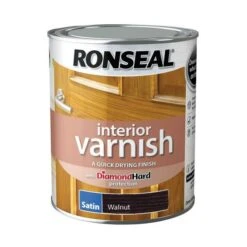 Ronseal Diamond Hard Interior Varnish Satin Walnut 750ml -Paint Tool Store ronseal diamond hard interior varnish satin walnut 750ml